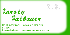 karoly halbauer business card